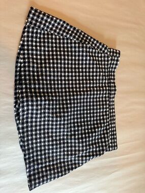 Jcrew navy and White Gingham swim skirt